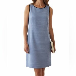 Sail to Sable Periwinkle Blue Tweed Sleeveless Sheath Dress 4